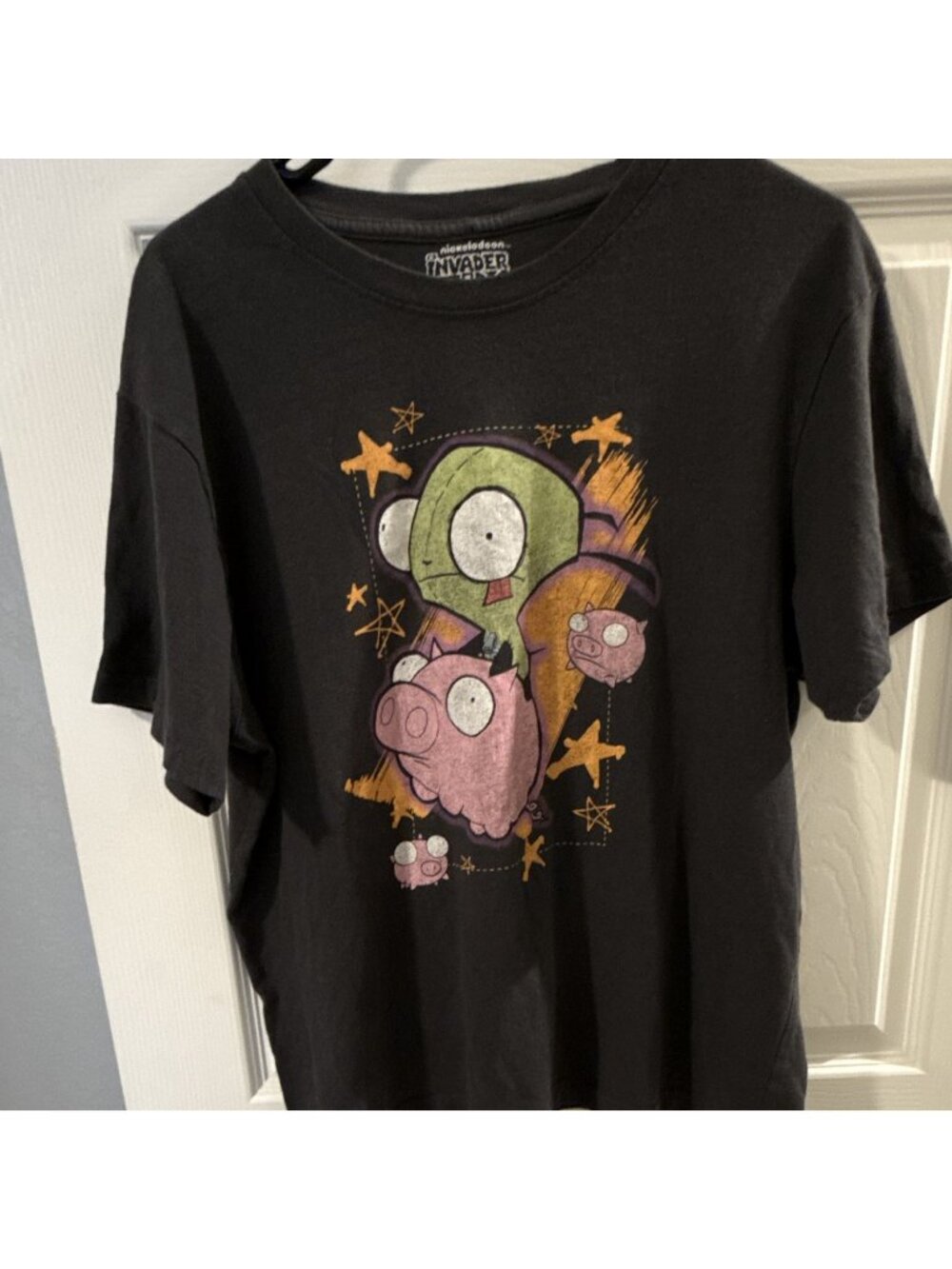 Invader Zim Nickelodeon Graphic Gray T-Shirt Large Short Sleeve